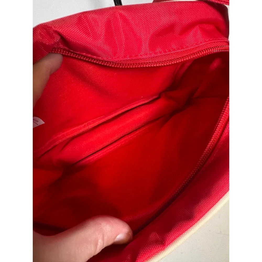 Fila Red Nylon Crossbody Messenger Bag Adjustable Strap Logo Tape Streetwear